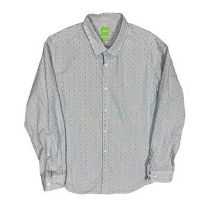 Hugo Boss Dress Shirt Long Sleeve Striped Regular Fit Cotton Blue 16 1/2 Large